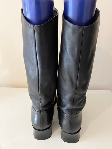 MARKON BLACK SOFT LEATHER WIDE FIT CALF LENGTH BOOTS SIZE 8/42