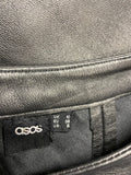 ASOS BLACK LEATHER SKINNY LEG TROUSERS SIZE 10