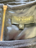 BRAND NEW TED BAKER NAVY BLUE RIB KNIT SLEEVELESS FIT & FLARE DRESS SIZE 1 UK 8/10