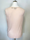 TED BAKER PINK FLORAL PRINT SLEEVELESS TOP SIZE 4 UK 14/16