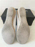 HOBBS VOYAGER WHITE LEATHER OPEN TOE WEDGE HEELS SIZE 5/38