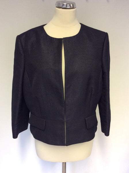 HOBBS INVITATION DARK MIDNIGHT BLUE FINEST ITALIAN CLOTH JACKET SIZE 16