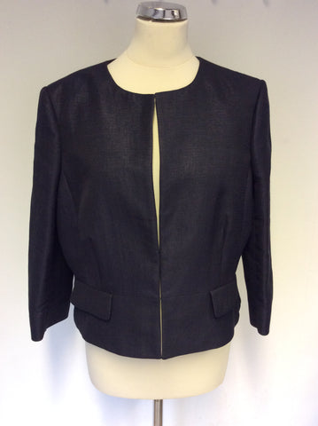 HOBBS INVITATION DARK MIDNIGHT BLUE FINEST ITALIAN CLOTH JACKET SIZE 16