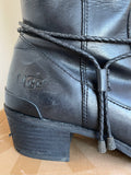 UGG AUSTRALIA BLACK LEATHER KNEE LENGTH BOOTS SIZE UK 7.5 /40