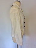 BRAND NEW MARIE MERO IVORY LINEN & COTTON BLEND JACKET SIZE 10