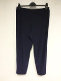 CREA CONCEPT NAVY BLUE SHORT SLEEVE STRETCH TOP & MATCHING TROUSERS SIZE 42/44 UK 16/18