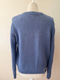 COS BLUE COTTON CUT AWAY SIDE LONG SLEEVE JUMPER SIZE S