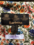 BARBOUR RACHEL QUILT JACKET IN MIST WITH LIBERTY FABRIC TRIM SIZE 16