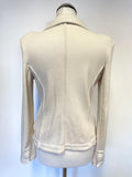WHISTLES CREAM COTTON BLEND FITTED JACKET SIZE 10