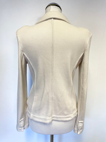 WHISTLES CREAM COTTON BLEND FITTED JACKET SIZE 10