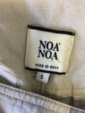 NOA NOA BEIGE LINEN PLEATED TAPERED HEM TROUSERS SIZE S
