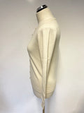 BODEN 100% CASHMERE CREAM LONG SLEEVE CARDIGAN SIZE 10
