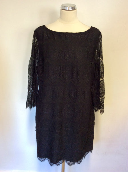 MONSOON BLACK LACE SHIFT DRESS SIZE 18