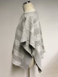 MASSIMO DUTTI GREY STRIPE WOOL & CASHMERE BLEND PONCHO SIZE XS