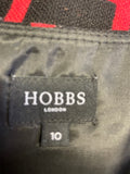 HOBBS BLACK & RED CHECK WOOL BLEND A LINE SKIRT SIZE 10
