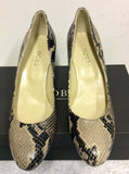 BRAND NEW HOBBS NEUTRAL & BLACK SNAKE PRINT ELIZABETH COURT SHOES SIZE 5/38