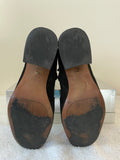 WHISTLES AMBROSE BLACK SUEDE LOAFER BOOTS SIZE 5/38