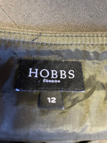 HOBBS OLIVE GREEN BUTTON DETAIL FRONT PENCIL SKIRT SIZE 12