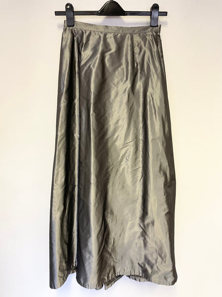 PIANOFORTE BY MAX MARA SILK PEWTER LONG EVENING SKIRT SIZE 10