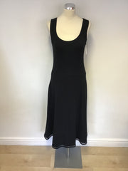 BRAND NEW MARCCAIN BLACK MESH TRIM STRETCH COTTON DRESS SIZE N3 UK 12