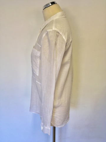 WHISTLES WHITE COTTON LONG SLEEVE COTTON SHIRT SIZE 8