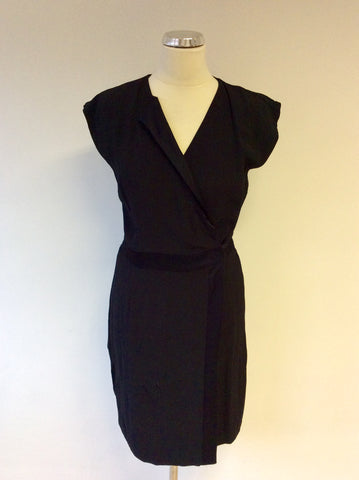 JIGSAW BLACK WRAP AROUND DRESS SIZE S