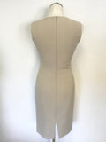 HOBBS BEIGE SLEEVELESS PENCIL DRESS SIZE 8