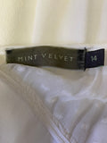 MINT VELVET WHITE SPOT FRONT TIE FRONT LONG SLEEVE TOP SIZE 14
