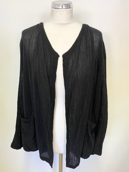 CREA CONCEPT BLACK  LIGHT WEIGHT LINEN BLEND JACKET SIZE 38 UK 12