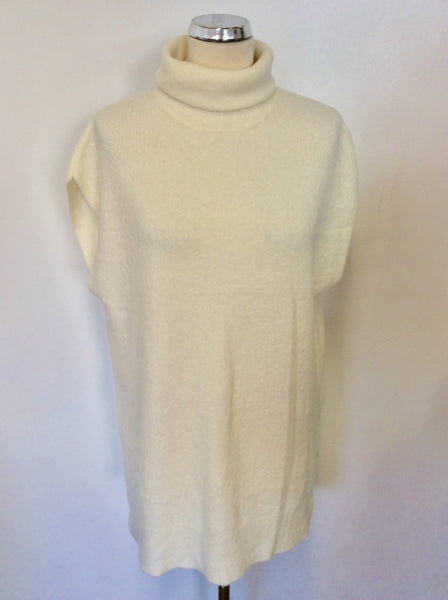 BRAND NEW KAREN MILLEN CREAM WOOL BLEND SLEEVELESS JUMPER SIZE XS/S