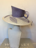 BRAND NEW WHITELEY WHITE & LILAC WIDE BRIM FORMAL HAT