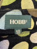 HOBBS BLACK WITH SPOT DESIGN FINE CORDUROY A LINE SKIRT SIZE 10