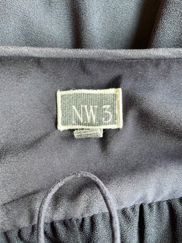 HOBBS NW3 NAVY BLUE SHORT SLEEVE MIDI DRESS SIZE 10