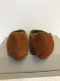 BODEN MUSTARD SUEDE SCALLOPED EDGE FLATS SIZE 6/39