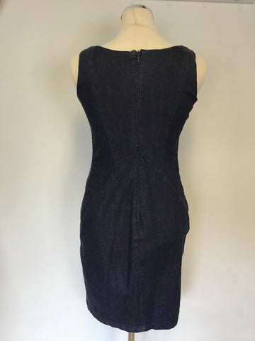 ARMANI JEANS DARK BLUE DENIM PENCIL DRESS SIZE 44 UK 12