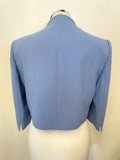 JACQUES VERT PETITE BLUE CROPPED OCCASION JACKET SIZE 12