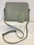 BRAND NEW RADLEY LIGHT GREY LEATHER  COATED MEDIUM ZIP TOP CROSS BODY BAG