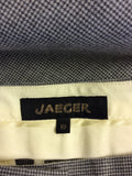 JAEGER GREY CHECK WOOL CROP TROUSERS SIZE 10