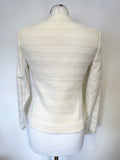 COMPTOIR DES COTONNIERS IVORY COLLARLESS ZIP UP JACKET SIZE S UK 10