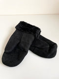 UNISEX DENTS BLACK SHEEPSKIN MITTENS SIZE L