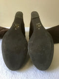 CARVELA DARK BROWN SUEDE KNEE LENGTH WEDGE HEEL BOOTS SIZE 7/40