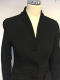 GHOST BLACK QUILTED DESIGN KNEE LENGTH COAT SIZE 12