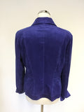 BRAND NEW GERRY WEBER ELECTRIC BLUE SUEDETTE BIKER JACKET SIZE 14