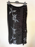 NITYA BLACK,BLUE & GREY PRINT LONG SKIRT & MATCHING SLEEVELESS TOP  SIZE 46 UK 18