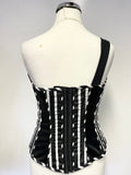 CATWALK COLLECTION BLACK & WHITE STRIPE CORSET TOP ONE SIZE