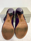KURT GEIGER PURPLE PATENT BUCKLE TRIM HEELS SIZE 4/37