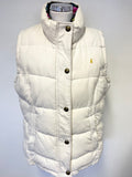 JOULES IVORY ZIP & POPPER FASTEN SLEEVELESS PADDED GILET SIZE 16