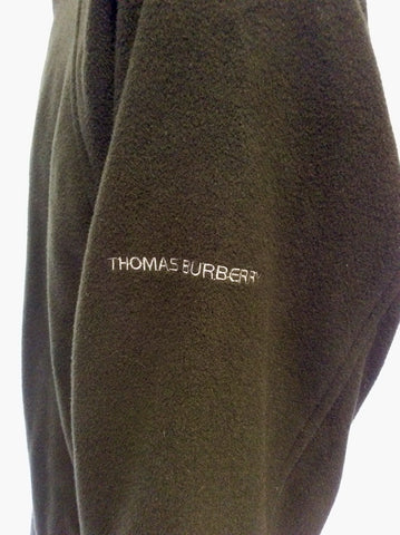 THOMAS BURBERRY DARK GREEN WOOL & CASHMERE ZIP UP JACKET SIZE XL