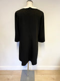 HOBBS BLACK & WHITE DETACHABLE COLLAR 3/4 SLEEVE A LINE SHIFT DRESS SIZE 14