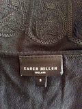KAREN MILLEN BLACK EMBROIDERED SLEEVELESS FINE KNIT TOP SIZE 3 UK 12